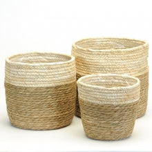  Plant Baskets Natural/Cream Plastic Lined